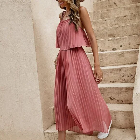 Redwood Casual Women's Floral Pleated French Romantic Vacation Pants Set - Picture 4 of 6